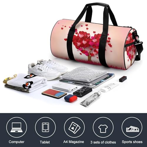 Sac de sport Arbre de l'amour format 45x23x23cm compact pour gym