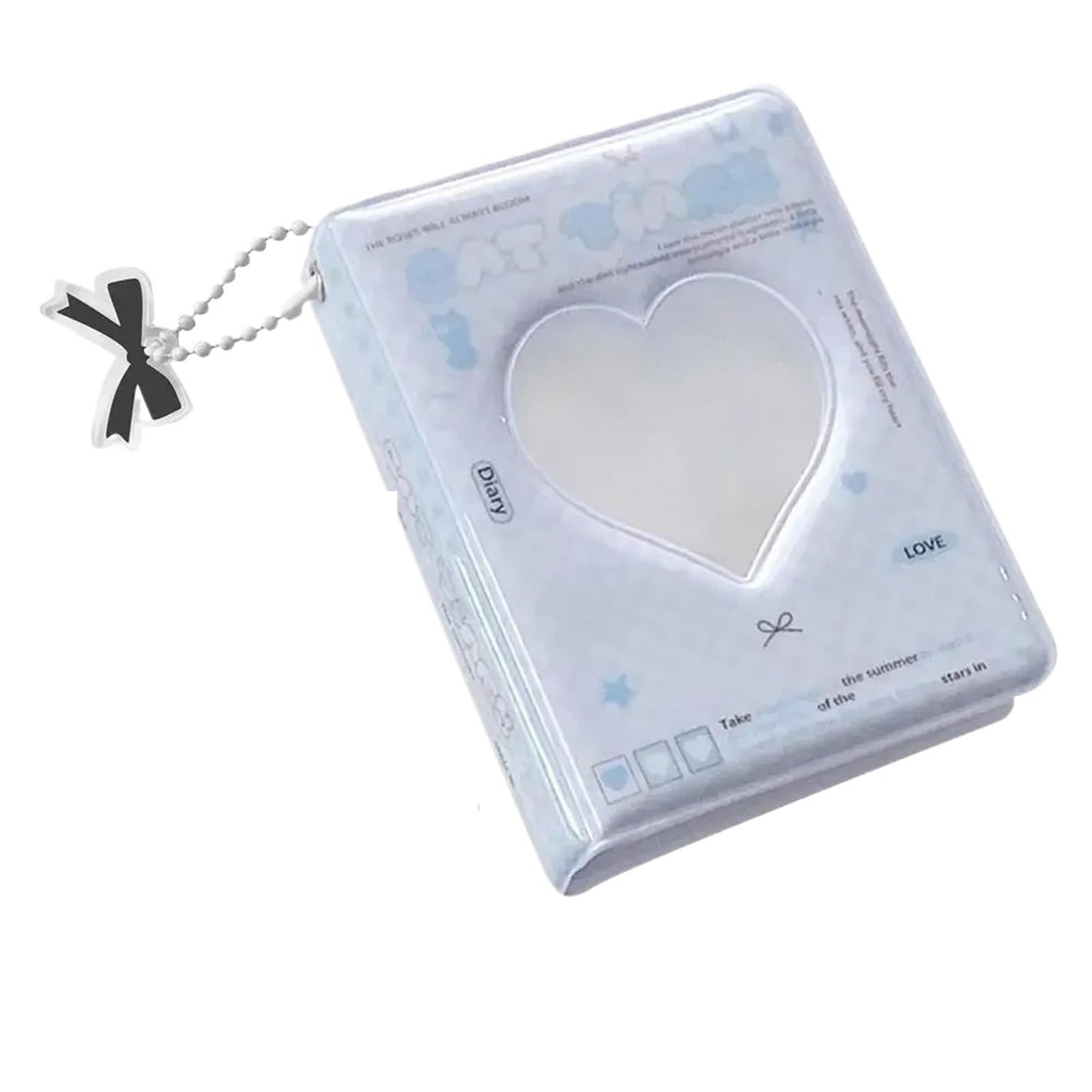 2Pcs Kpop Photocard Holder Book 40 Pockets Love Heart Hollow Business Card Water Resistant Binder For Idol For Wedding(Color 3)