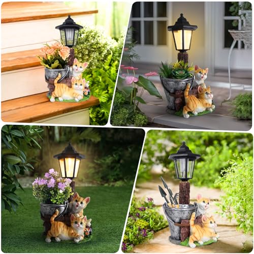 Larlobl 231109YR Solar Cat Garden Statues Outdoor thumb #5