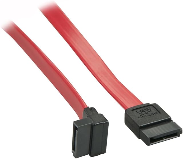 LINDY 33351 0.5 m 7-Pin to 90 Degree 7-Pin SATA Internal Cable - Red