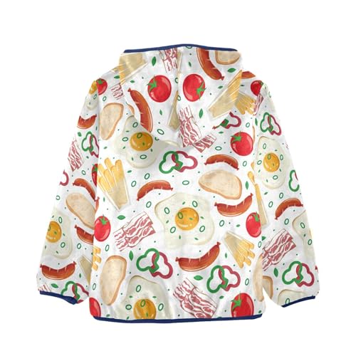 Food Icons Girls Fleece Jacket Girls Fall Jacket Girls Zip Up Hoodie Girls Sherpa Jacket 2-10T2