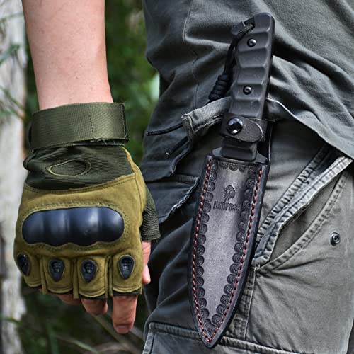 Nedfoss Black Phoenix Survival Knife With Sheath, 11 Inch Full Tang Fixed Blade Knife With G10 Handle, Bushcraft Hunting Camping Knife Gifts For Men Dad, Men Gifts For Birthday, Christmas Stocking Stuffers For Men #TOP4
