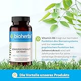 Johanniskraut Kapseln – 200 Stück mit 260 mg pflanzlicher Komplex mit Vitamin B6 von BIOHERBA PZN 17191352