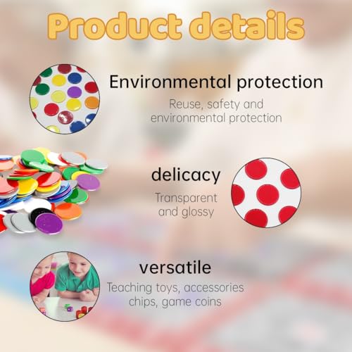 JEYORZY 100 Stück Bingo Chips Plastik Chips, transparente Farbzähler Zähler Bingo-Chips, für Bingo Spielkarten Mathe Üben Anzahl der Spielchips, Homeschool Supplies Math Counters (Zufällige Farbe)