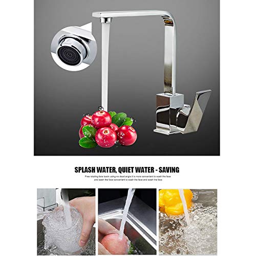Robinet de cuisine rotatif mitigeur carré évier eau chaude froide
