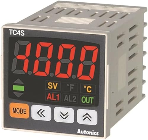Autonics TC4S-12R Control de temperatura 116 DIN Pantalla única Relé de control PID de 4 dígitos y salida SSR 1 salida de alarma 24-48 VCC 24 VCA