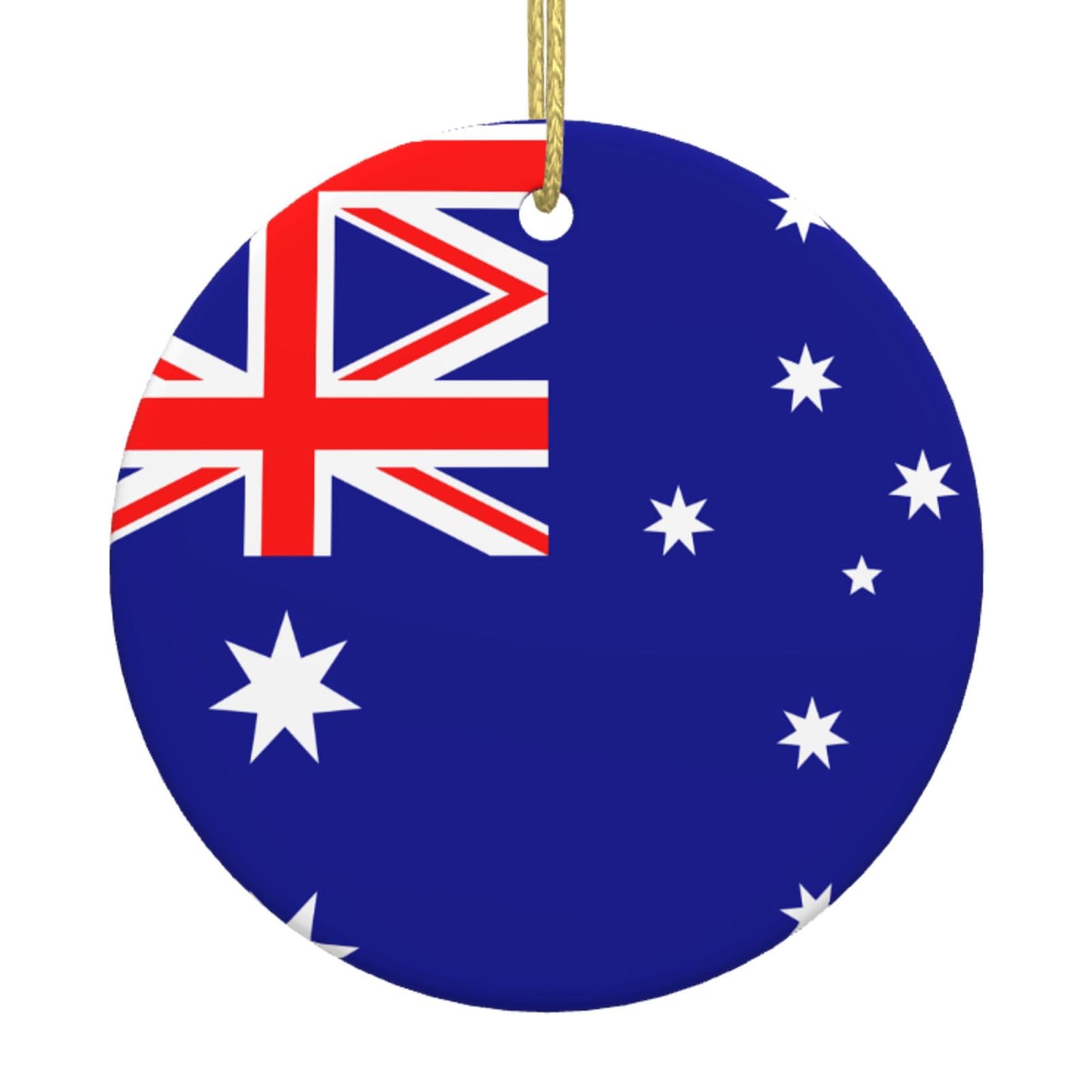 Australian Flag Printed Christmas Tree Ceramic Ornaments Holiday Decoration Christmas Unique Pendant for Christmas Party