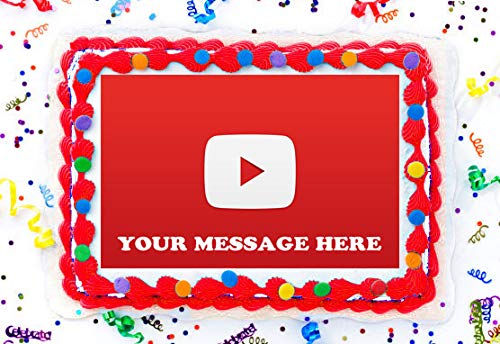 YouTube Cake Topper Edible Image Personalized Cupcakes Frosting Sugar Sheet (8\" X 11\" Cake Topper)