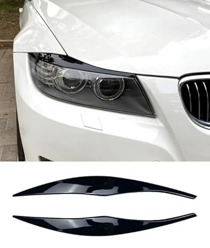 Eyebrows Headlight Eyelid Cover Gloss Black Fit BMW E90 E91 3 Series 2005-2012