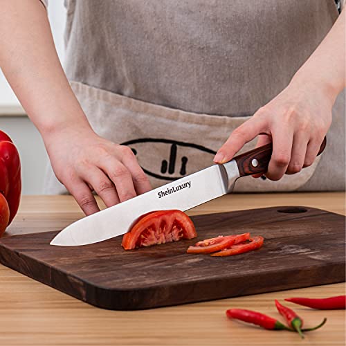 Chef Knives Kitchen Slicing Knife 8” Handmade Forged High Carbon Germany Stainless Steel Meat Knife Super Sharp Paring Knife With Black Color Wood Ergonomic Handle For Home Cook Or Kitchen #TOP2