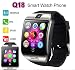 Smart Watch with Camera, Ezone Q18 Bluetooth Smartwatch with Sim Card Slot Fitness Activity Tracker Sport Watch for Android Smartphones (Silver)