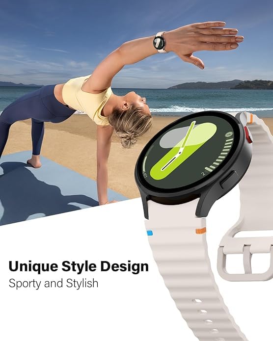 Image of WRIGSS Silicone Strap Compatible with Samsung Galaxy Watch 7 6 5 4 FE Original Style Wavy Smart Watch Straps For Men Women, 40mm 44mm Standard & Classic