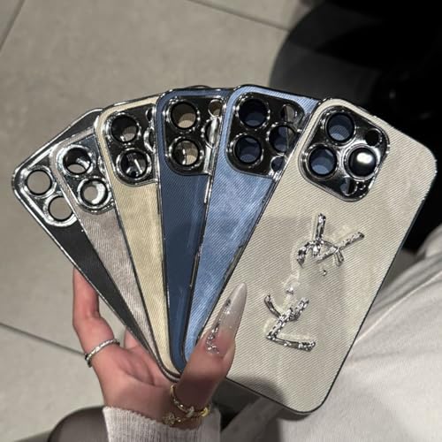 ���ĕ� ���v �X�}�z�P�[�X ������ �V���o�[�t���[�� �V���v�� �G���K���g ������� ���^ iPhone16/17 �S�ʕی� �h�Ռ� ���� �n�Ӄf�U�C�� �������� �v���[���g (ForiPhone 15 Pro Max,�z���C�g)