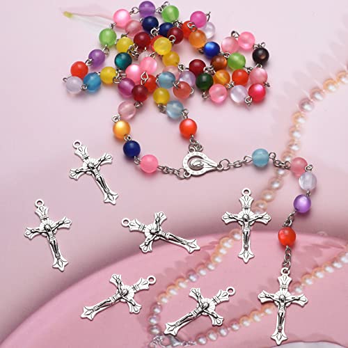 Mesarch 100Pcs Antique Silver Cross Charms Pendants Jewelry Findings For Making Bracelet And Necklace For Diy Jewelry 37X22Mm #TOP7