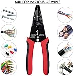 WGGE WG-015 Professional 8-inch Wire Stripper/Wire Crimping Tool, Wire Cutter, Wire Crimper, Cable Stripper, Wiring Tools and Multi-Function Hand Tool(ONLY Sold by W&G Global Electronics INC)