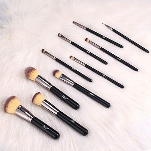 Matto Makeup Brushes 10-Pieces Makeup Brush Set, Premium Cruelty-Free Synthetic Cosmetic Brushes for Foundation Blending Blush Concealer Eye Shadow