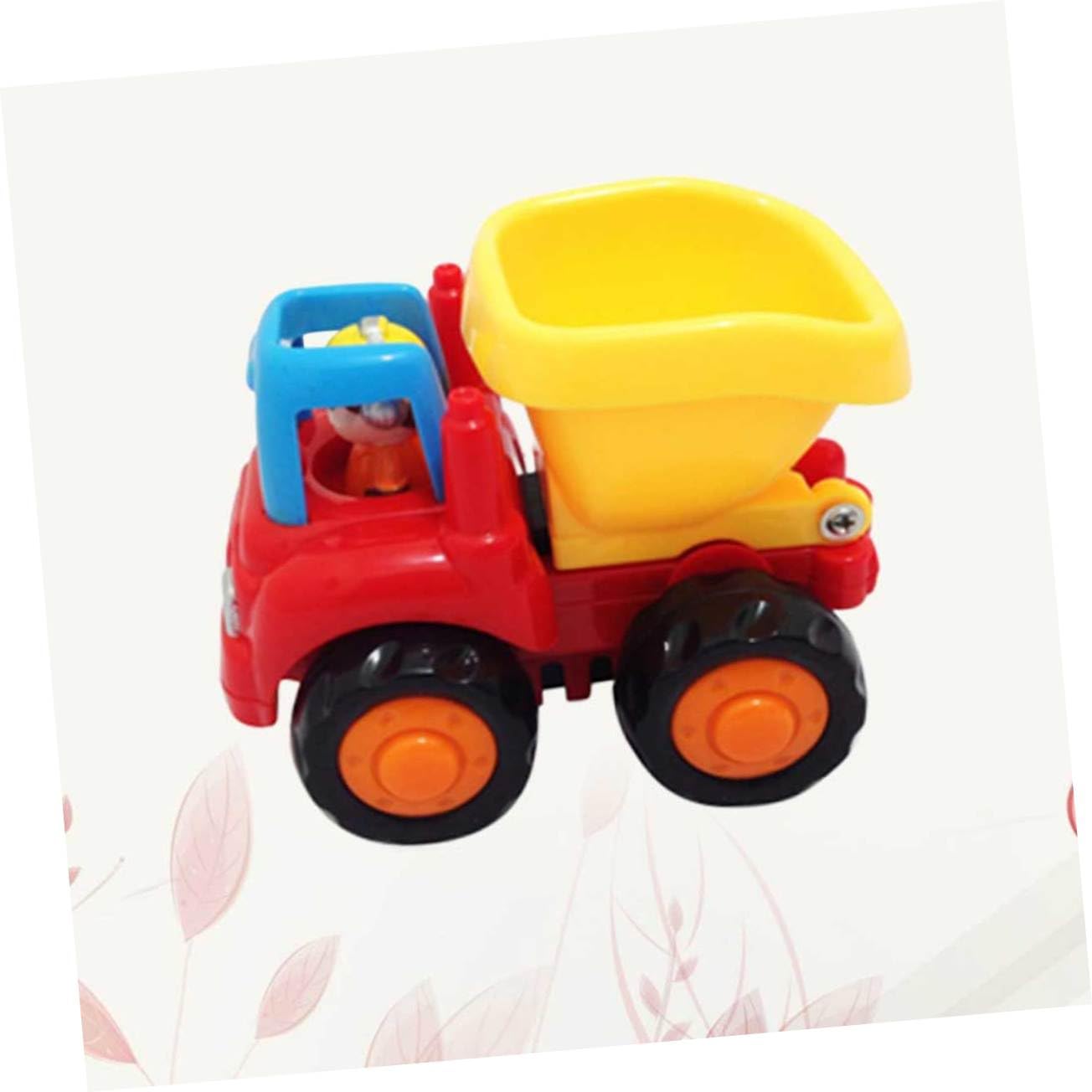 Camion Giocattolo per Bambini Veicolo Ingegneristico Verde in Abs Meccanismo a Strappo senza Batterie, Giocattolo Educativo per Apprendimento Precoce e Divertimento Sicuro