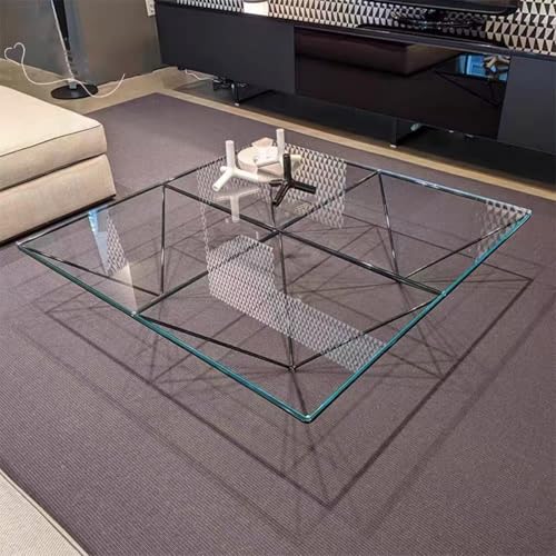 Image of Tempered Glass Square Table Top 39.3 * 39.3 Inch Diameter, 3 /8 Inch Thick, Heavy-Duty Safety Glass Circle for Dining Table, Desk, Patio Base Replacement-Clear