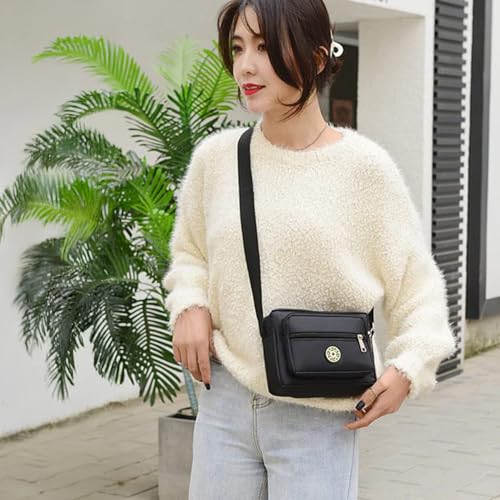 Image of MOMISY Women Mobile Messenger cellphone Bag Ladies Nylon Shoulder Cross Body Long Strap for College, Outing, Travelling, Work