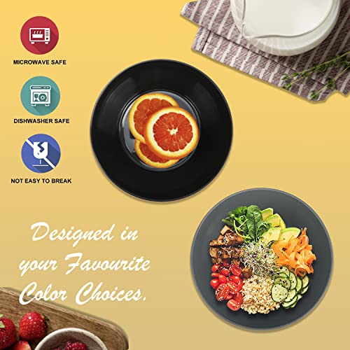 Wheat Straw Bowl Sets,6 Pcs Unbreakable Cereal Bowl 36 Oz,Microwave And Dishwasher Safe Bowls,Soup Bowl Sets Bpa Free Eco Friendly Bowl For Serving Soup,Oatmeal And Salad （Black Grey） #TOP6