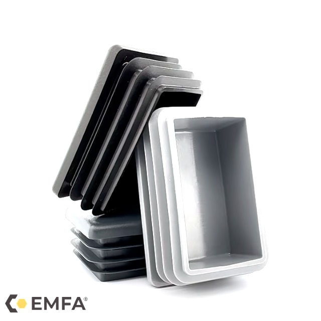 Tappo Per Tubo Rettangolare Fino A 150x100 Mm 1 Pezzo Colore Nero