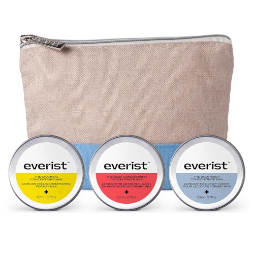 Everist The Shower Essentials Travel Kit Hydrating for All Hair and Skin Types Smoothing & Softening Plant-based Color-safe Dye-free 0.7 fl oz Each Tins