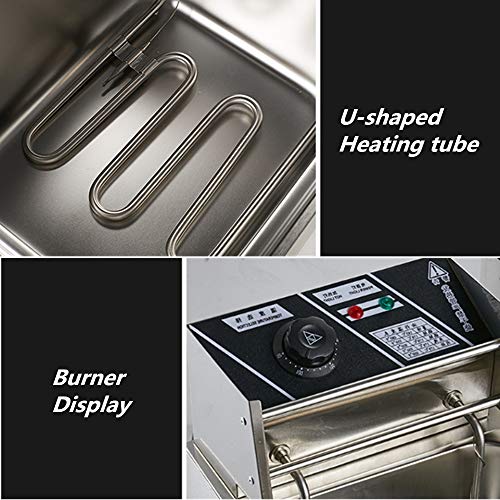 Gas-Fritteuse, schwere Edelstahl-Fritteuse, mit herausnehmbarem Korb und professionellem Heizelement, Pommes Frites, für Restaurant, Fast-Food-Gebrauch – Bild 6