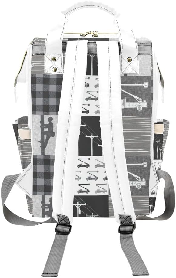 Lineman Patchwork Diaper Bags with Name Waterproof Mummy Backpack Nappy Nursing Baby Bags Gifts Tote Bag for Women