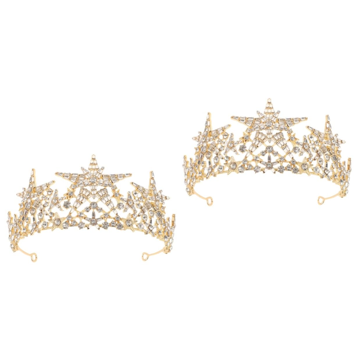 FRCOLOR 2 Pezzi Brillante Pentagramma Stella Di Strass Matrimonio Festa Di Compleanno Accessori Per Di Cristallo Hairband Lega Di Della Lega Sposa