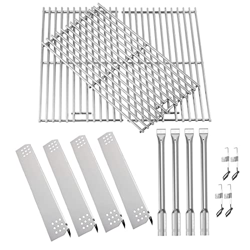 Bbqration Replacement Kit For Kitchen Aid 720-0954 720-0954R 720-0733 720-0733A 720-0954A 720-0954Ac, Cooking Grates, Burners Tube And Heat Plates Replacement Parts For Kitchen Aid 4-Burner Gas Grill #TOP15