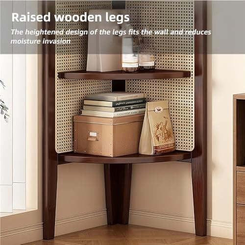 Mueble de almacenamiento rectangular de alta calidad en madera y ratán 6