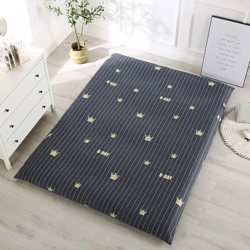 Funda de colchón futón japonés con Doble Cremallera - Funda Plegable 100% algodón, Tela Lavable, Impermeable y Resistente al Polvo (Individual, matrimonial y Queen)