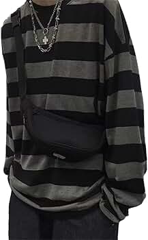 トップス HARAJUKU LONG SLEEVE TEE // BLACK Amazon.com: LAVASEON Harajuku Oversized Striped T-Shirt Long