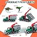 LerBao Large Dinosaur Transport Truck Toys for 3 4 5 6 7 8 Year Old Boys, Truck with Loading Crane,Lights and Sounds Vehicles Toy for Kids Childs Toddlers Christmas Birthday Gift