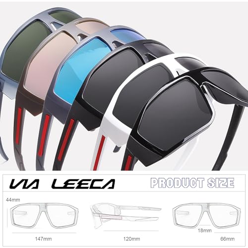 VIA LEECA Polarized Baseball Sport Sunglasses for Men Women, Fashion Uv400 Protection Wrap Around Unbreakable Shades4