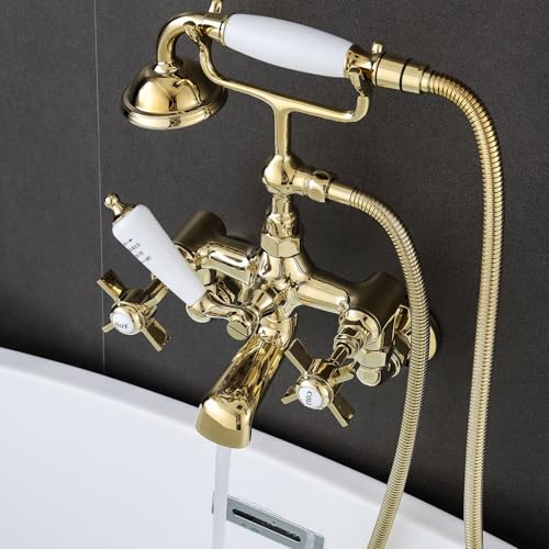 Douche à main en forme de téléphone avec robinet de baignoire mural fixe