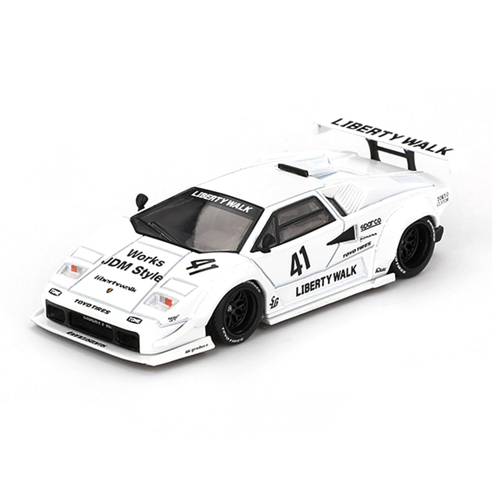 Diecast Model Car Compatible with Mini GT 1:64 Lamborghini Countach LB-Works White 2024 Tokyo Auto Salon Limited Edition MGT00966