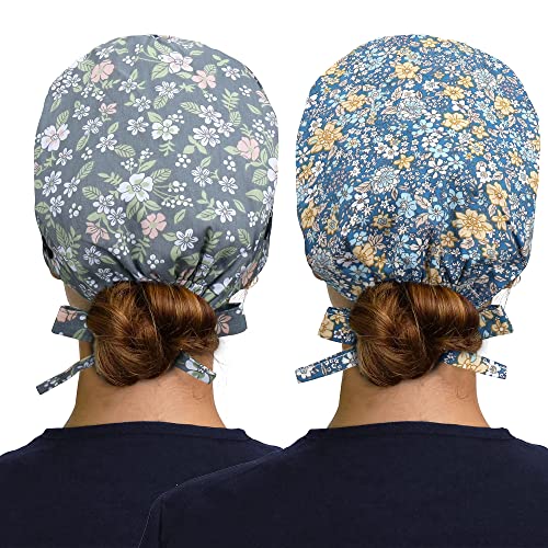 Image of ABAMERICA Working Caps with Button and Sweatband, Adjustable Working Hats for Women Men, One Size(Tie Back or Toggle)