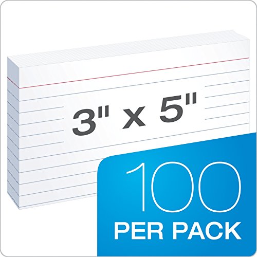 Oxford Ruled Index Cards, 3" X 5", White, 100-Pack (31) #TOP3