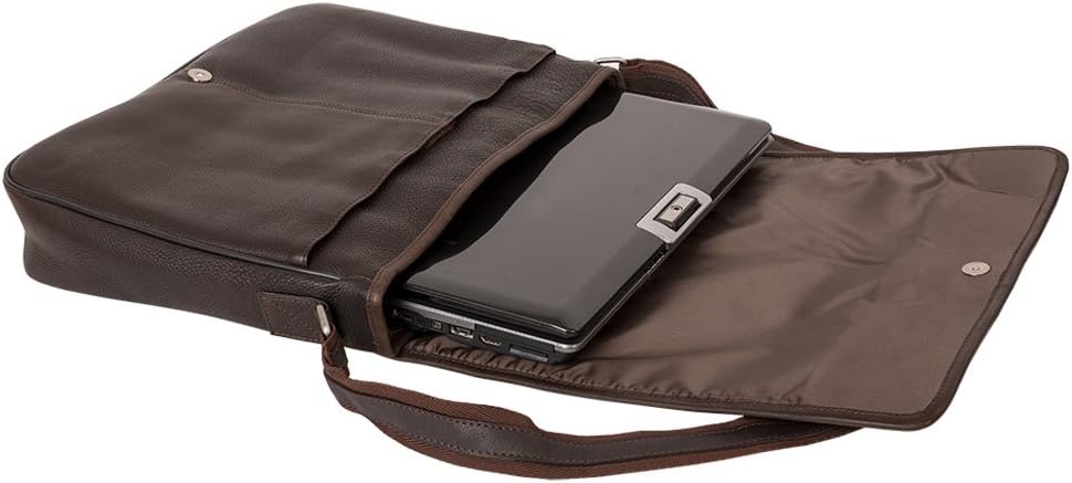 Atlanta 15.6" Laptop Briefcase | Buffalo Leather | Shoulder Bag for Men Women Brown