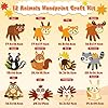 WATINC 12Pcs Woodland Animal Handprint Art Craft, Rabbit Hedgehog Owl Easy DIY Kit, Forest Animals Themed Arts Supplies Preschool Classroom Hand Print Activity Party Favors #2