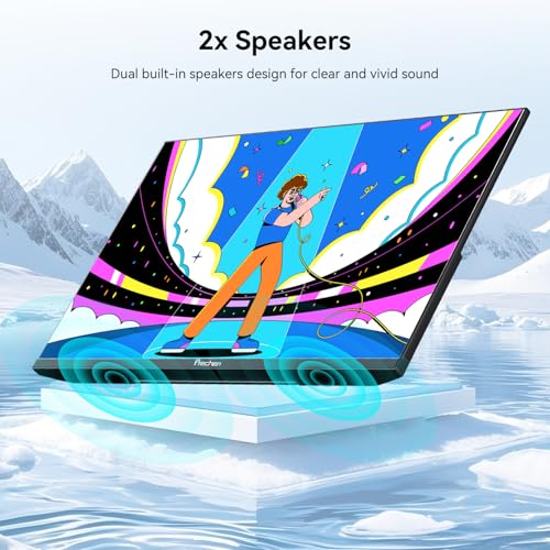 Image of Prechen 21.5 Inch Portable Touchscreen Monitor, 1080P Computer Touch Screen w /VESA Stand Touch PC Display, 75Hz, Multi-Touch Monitor, DC HDMI & USBC for Phones PC Phone Business,Black