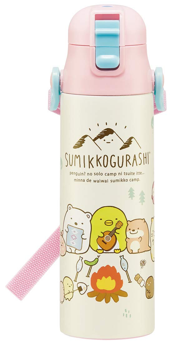 Gourde Skater Sumikko-gurashi SDC6N anti-fuite, bouteille One-Push pour enfants sans accident