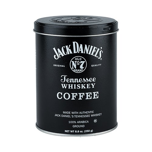 Jack Daniels Coffee and Mug Set (Black/White, 8.8 oz) - 100% Arabica - Medium Roasted Ground Coffee- Kosher - Official Licensed - 8 fl oz Mug