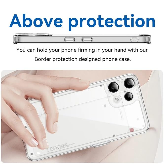 Image of REALCASE Nothing Phone 3A Lite Back Cover Case | Scratch Resistant Protective Crystal Clear Transparent | Bumper Back Cover Case for Nothing Phone 3A Lite 5G