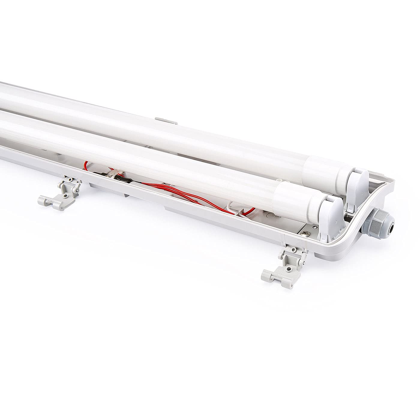 NCC-Licht 6 x LED Feuchtraumleuchte Eco Wannenleuchte 120cm 2 x 18W T8 Röhre 3600lm Neutralweiß 4000K IP65