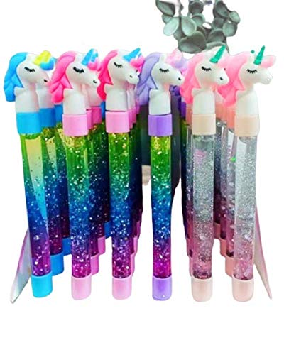 Fete Propz Unicorn Collection 6 Piece Beautiful Glitter Light Gel Pen Set for Kids