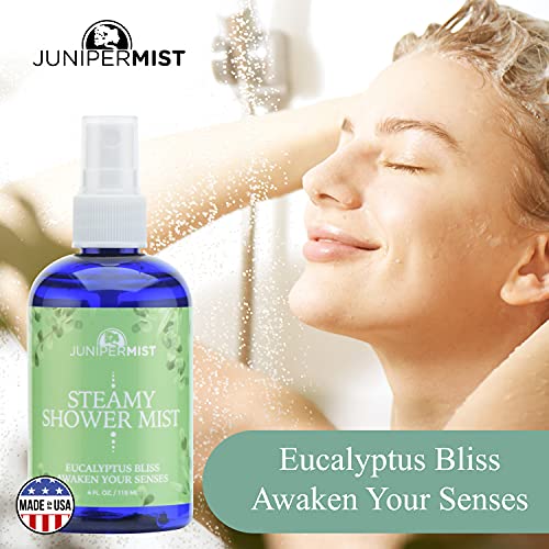 Junipermist Eucalyptus Shower Spray Aromatherapy Mist For An Uplifting And Relaxing Spa Steam Room Experience - Pure, Natural Essential Oils Of Eucalyptus, Pine And Rosemary - Handmade With Love #TOP1