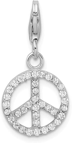 Abalorio de plata de ley 925 con circonita cúbica y cierre de mosquetón