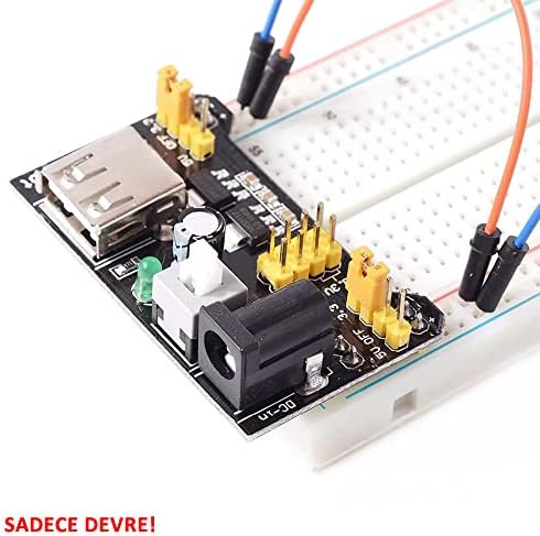 Breadboard 3.3V 5V Güç Kaynağı Modülü Usb Besleme 2 Çıkışlı Elektronik Prototip Devre Deney Test MB102 - Görsel 3